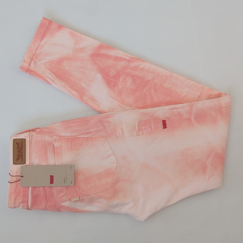 NWT Levi's Tie Dye 535 Denim Legging Junior 9 W29 Salmon Pink Coral Pockets Y2K